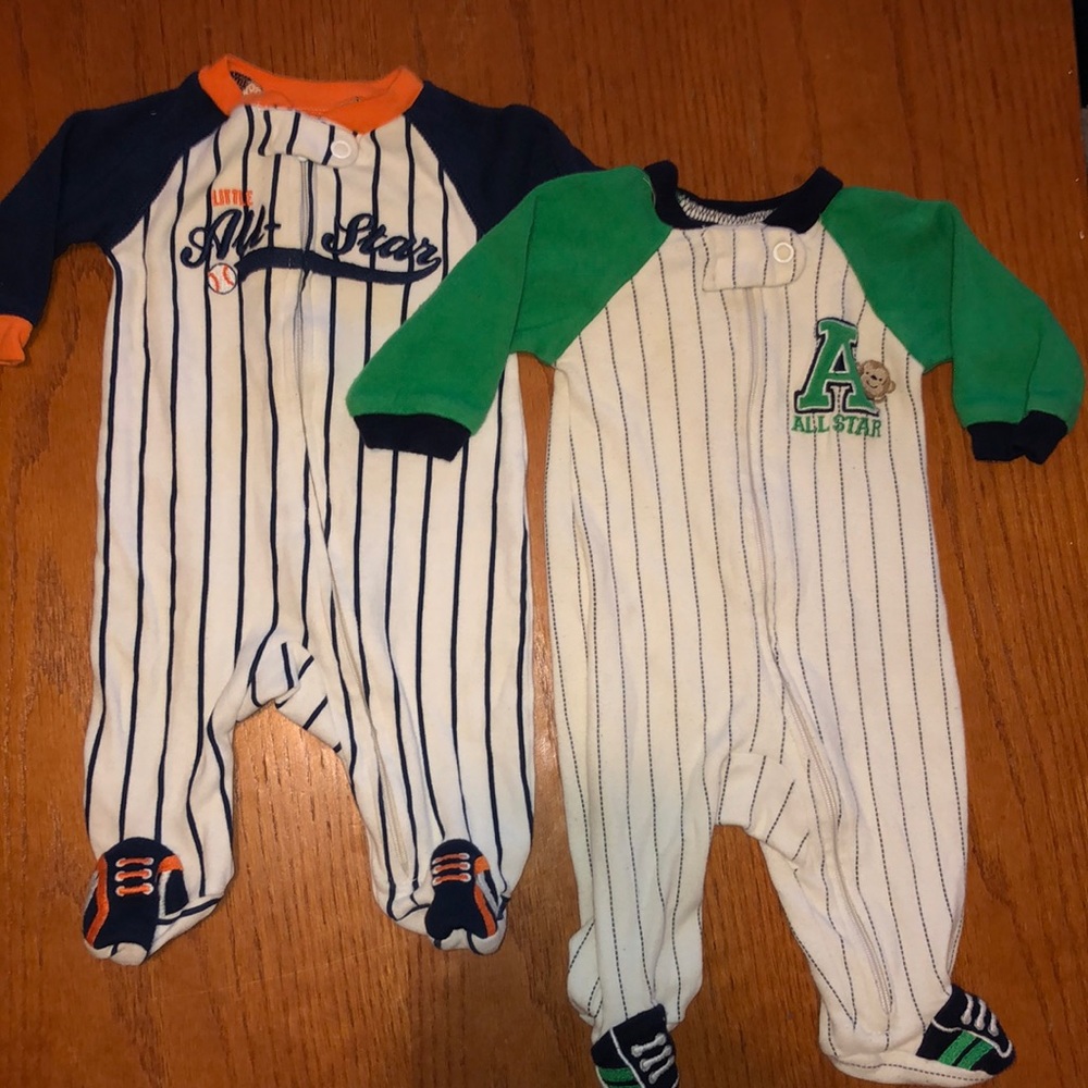 2 newborn baby boy pajamas